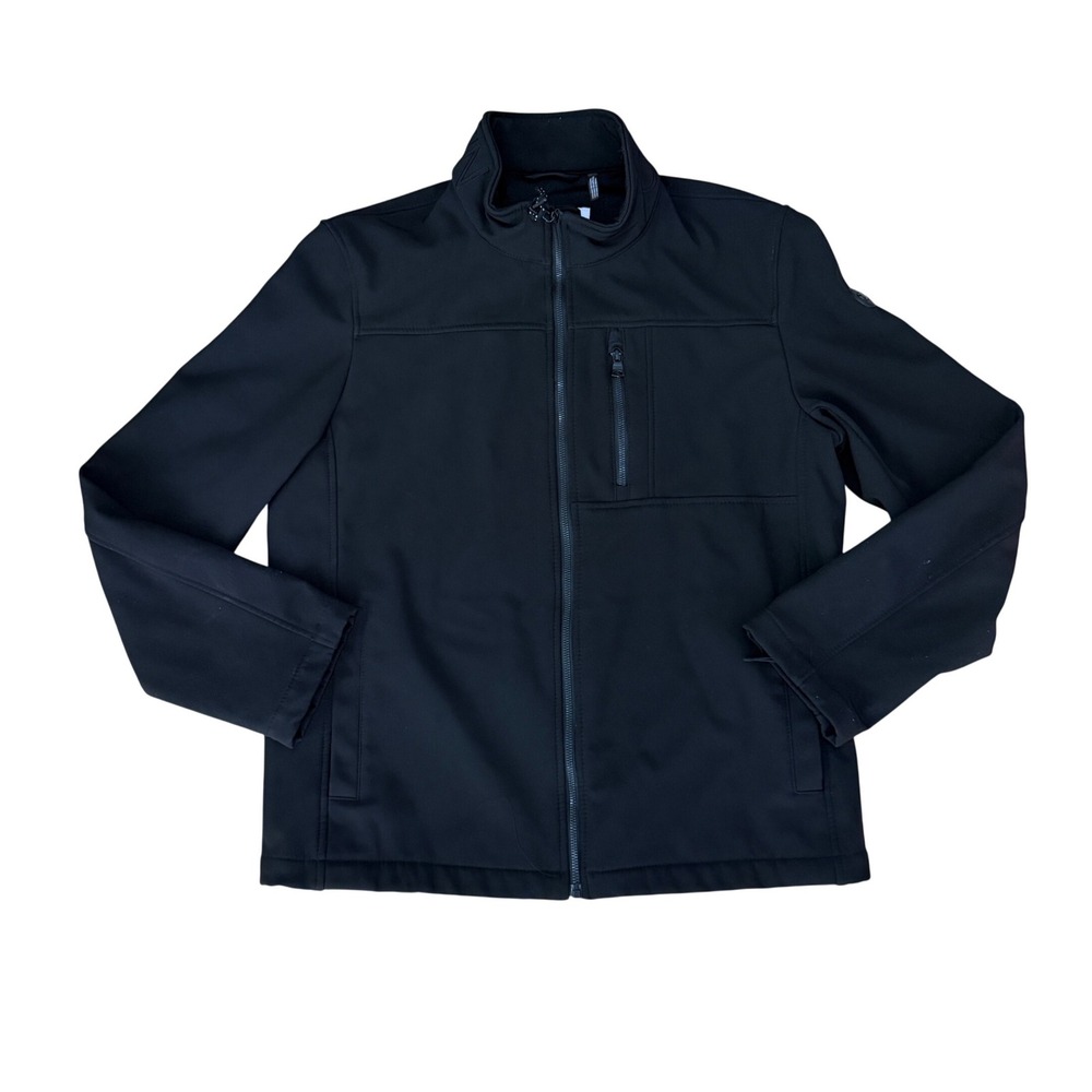 Calvin Klein Softshell Jacket Mens Medium Full Zip Mock Neck Black Gorpcore